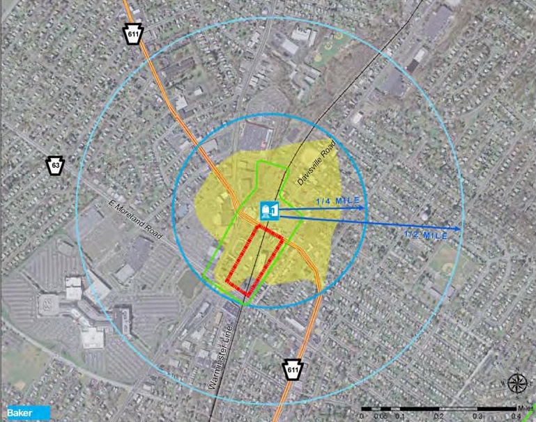 Current Willow Grove Train Station �-mile Walk Distance