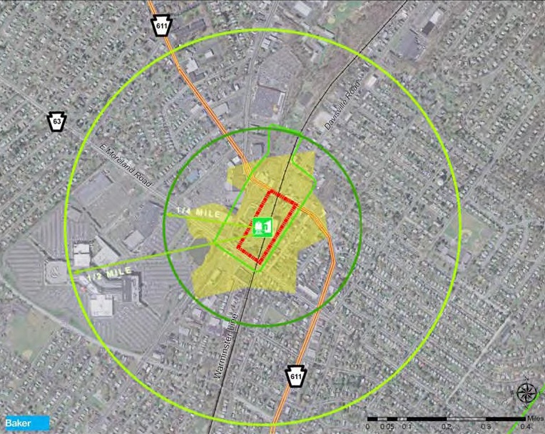 Proposed South Davisville Block Train Station �-mile Walk Distance